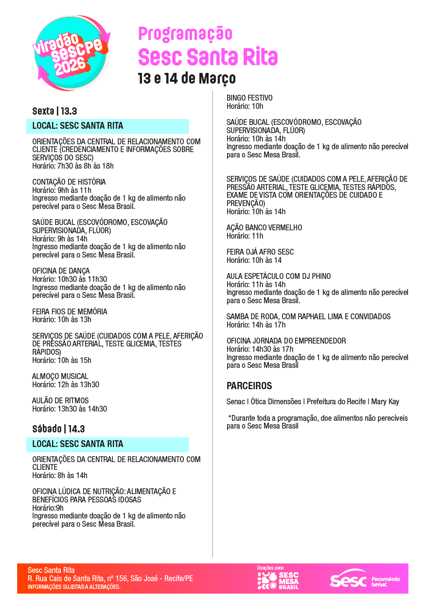 PROGRAMAÇÃO SANTA RITA